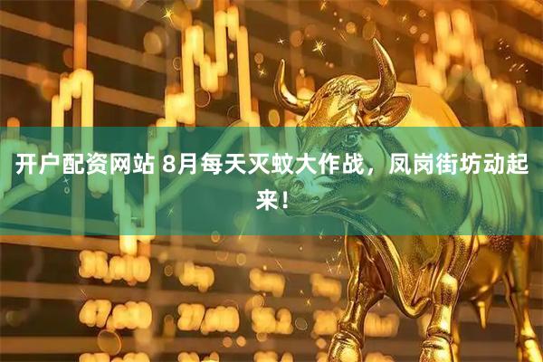 开户配资网站 8月每天灭蚊大作战，凤岗街坊动起来！